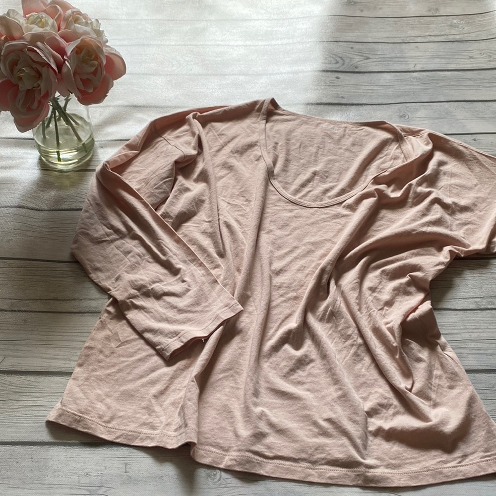 Girlfriend Collective Voop Neck Long Sleeve Tee Size XL